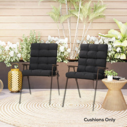 Outsunny Black Garden Seat Cushion with Backrest 2 Pack - Size: 8 x 112 x 56cm - Wilko - thumbnail 4