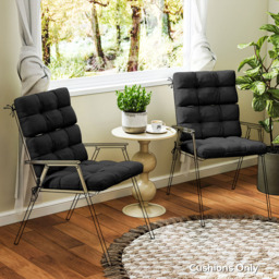 Outsunny Black Garden Seat Cushion with Backrest 2 Pack - Size: 8 x 112 x 56cm - Wilko - thumbnail 5