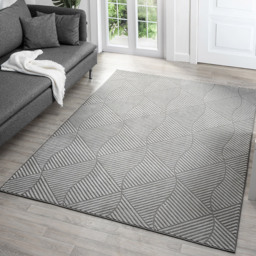 Desire Rugs Vellure Anthracite Metallic Sheen Pyramid Design Rug 200 x 290cm - Size: 290 x 200 x 1.1cm - Grey - Wilko - thumbnail 6