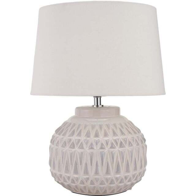 Pacific Lifestyle Anneli Warm White Aztec Texture Ceramic Table Lamp - Wilko - image 1