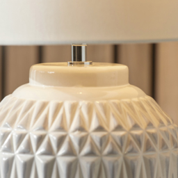 Pacific Lifestyle Anneli Warm White Aztec Texture Ceramic Table Lamp - Wilko - thumbnail 5