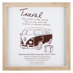 The Port. Co Gallery Neutral Washed Wood Effect Square Deep Box Photo Frame 12 x 12 inch - Size: A4 - Cream - Wilko - thumbnail 1