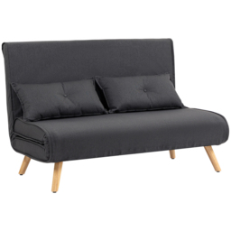 HOMCOM Click Clack 2 Seater Dark Grey Sofa Bed - Wilko - thumbnail 3