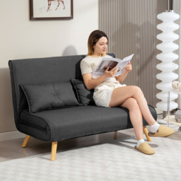 HOMCOM Click Clack 2 Seater Dark Grey Sofa Bed - Wilko - thumbnail 4