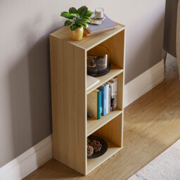 VIDA DESIGNS Oxford 3 Shelf Oak Cube Bookcase - Brown - Wilko - thumbnail 5