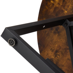 Living and Home 4 Seater Vintage Wood Effect Round Dining Table with Storage Shelf - Vintage + Black - Wilko - thumbnail 4