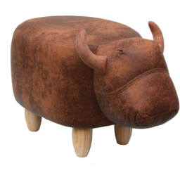 Gardeco Cocoa The Brown Cow Leatherette Footstool - Size: 36 x 61 x 32cm - Wilko - thumbnail 3