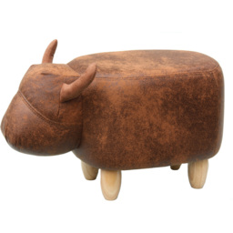 Gardeco Cocoa The Brown Cow Leatherette Footstool - Size: 36 x 61 x 32cm - Wilko - thumbnail 4