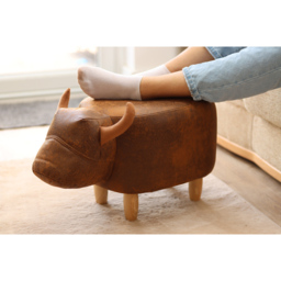 Gardeco Cocoa The Brown Cow Leatherette Footstool - Size: 36 x 61 x 32cm - Wilko - thumbnail 7