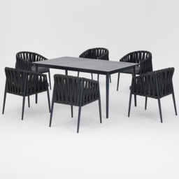 Home Detail Bondi 6 Seater Garden Dining Set Grey - Wilko - thumbnail 3