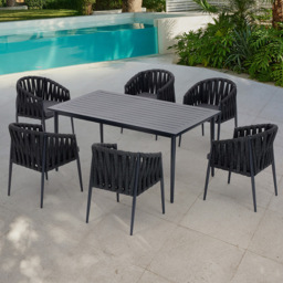 Home Detail Bondi 6 Seater Garden Dining Set Grey - Wilko - thumbnail 1