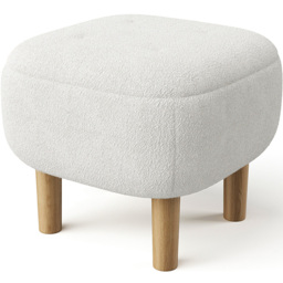 Living and Home White Wooden Footstool - Cream - Wilko - thumbnail 3