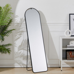 Living and Home Black Metal Floor Mirror - Size: 160 x 50 x 2.8cm - Wilko - thumbnail 3