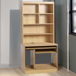 R White Cabinets 6 Shelf Computer Desk with Hutch Brown - Size: 182.8 x 85 x 54cm - Wilko - thumbnail 1