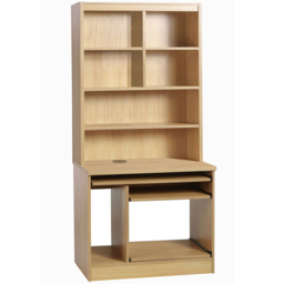 R White Cabinets 6 Shelf Computer Desk with Hutch Brown - Size: 182.8 x 85 x 54cm - Wilko - thumbnail 3