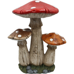 Triple Spotted Mushroom Decor Red Large - Ornate collection - Wilko