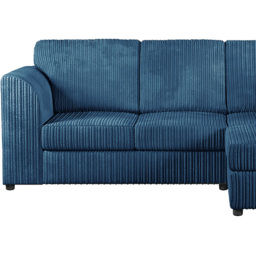 Luxor 4 Seater Marine Blue Jumbo Cord L-Shape Right Hand Corner Sofa - Wilko - thumbnail 4