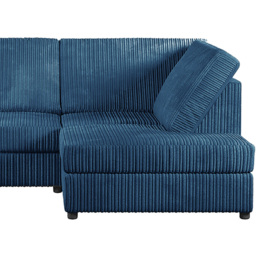 Luxor 4 Seater Marine Blue Jumbo Cord L-Shape Right Hand Corner Sofa - Wilko - thumbnail 5