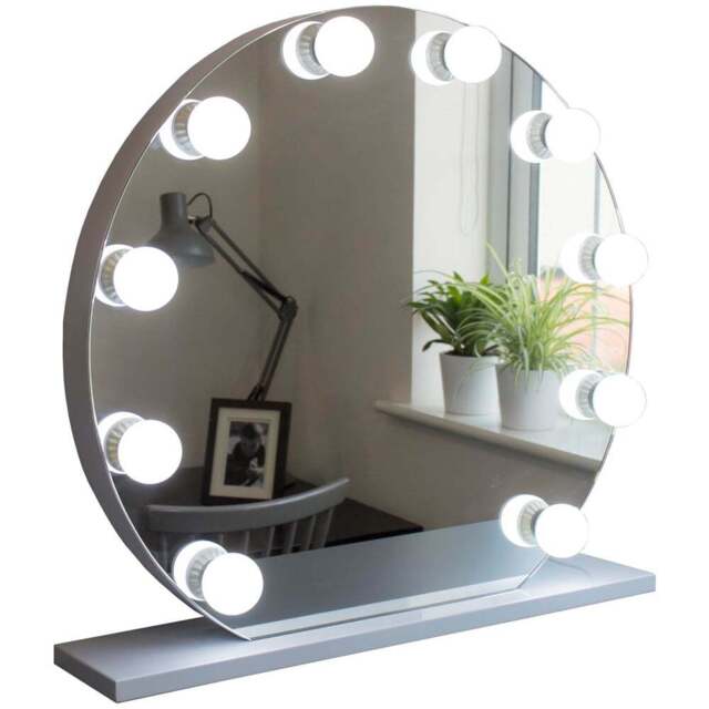 Jack Stonehouse White Audrey Hollywood Frameless Vanity Mirror with 10 LED - Size: 70 x 65cm - Wilko - image 1