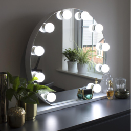 Jack Stonehouse White Audrey Hollywood Frameless Vanity Mirror with 10 LED - Size: 70 x 65cm - Wilko - thumbnail 3