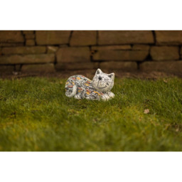 Marco Paul Stone Effect Resin Cat Garden Ornament - Size: 29 x 17 x 12cm - White - Wilko - thumbnail 5