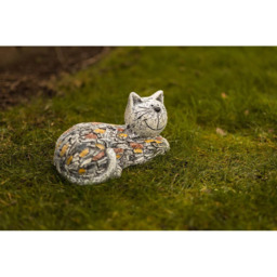 Marco Paul Stone Effect Resin Cat Garden Ornament - Size: 29 x 17 x 12cm - White - Wilko - thumbnail 3