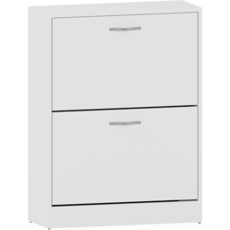 Vida White 2-Drawer Shoe Cabinet Rack - Size: 24cm x 60 x 80cm - Wilko - thumbnail 3