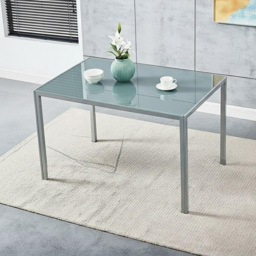 Kosy Koala 6 Seater Velvet Glass Rectangular Dining Set Grey and Black - Wilko - thumbnail 4