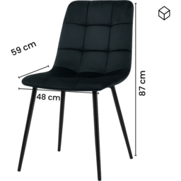 Kosy Koala 6 Seater Velvet Glass Rectangular Dining Set Grey and Black - Wilko - thumbnail 7