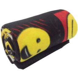 Velosso Black Expressions Polar Fleece Throw 127 x 152cm - Size: 127 x 152 x 1cm - Wilko