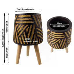 Botanik Bali Planter 45 x 28cm - Size: 45 x 28 x 28cm - Brown - Wilko - thumbnail 7