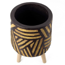 Botanik Bali Planter 45 x 28cm - Size: 45 x 28 x 28cm - Brown - Wilko - thumbnail 4