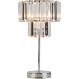 Lighting Collection Chrome and Clear Acrylic Table Lamp - Size: 37.5 x 21.5 x 21.5cm - Silver - Wilko - thumbnail 4