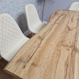 Portland 6 Seater Gem Pattern Wooden Tabletop Dining Bench Set Cream - Wilko - thumbnail 3