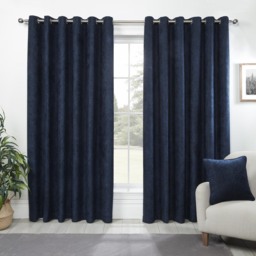 Divante Alden Navy Thermal Eyelet Curtains 183 x 168cm - Size: W 183 x D 168cm - Wilko - thumbnail 5