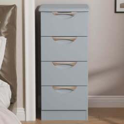 Crowndale Camden 4 Drawer Denim Blue Bedside Cabinet Ready Assembled - Wilko - thumbnail 1