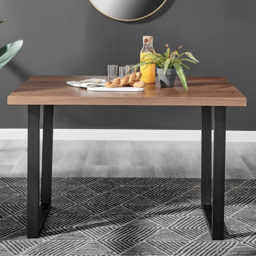 Furniturebox Solo Harley 4 Seater Dining Set Wood Effect and Taupe - Cream - Wilko - thumbnail 3