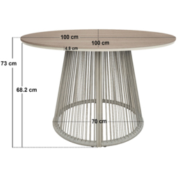 SOLACE+CO Hana Lita 4 Seater Round Garden Bistro Set - Beige - Wilko - thumbnail 7