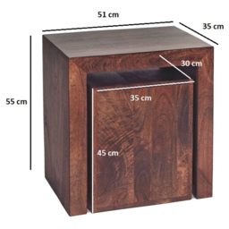 Brooklyn Nihash Toko Cubed Dark Mango Nest of Tables Set of 2 - Brown - Wilko - thumbnail 5
