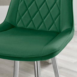 Furniturebox Cesano Green Velvet Silver Legs Counter Stools Set of 2 - Wilko - thumbnail 3