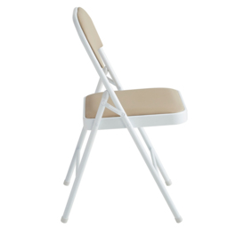 Set of 2 Beige Padded Folding Metal Dining Chairs - MCC - Wilko - thumbnail 5