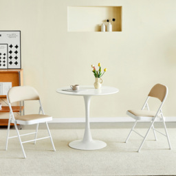Set of 2 Beige Padded Folding Metal Dining Chairs - MCC - Wilko - thumbnail 6