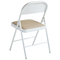 Set of 2 Beige Padded Folding Metal Dining Chairs - MCC - Wilko - thumbnail 4
