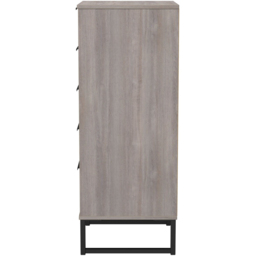 Crowndale Hong Kong 5 Drawer Grey Oak Tall Bedside Cabinet Ready Assembled - Wilko - thumbnail 4