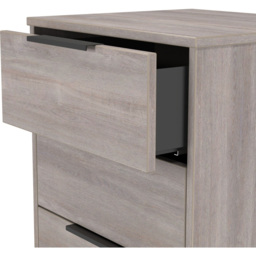 Crowndale Hong Kong 5 Drawer Grey Oak Tall Bedside Cabinet Ready Assembled - Wilko - thumbnail 7