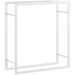 vidaXL Silver Stainless Steel Firewood Log Holder 86 x 80 x 28cm - Wilko