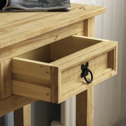 Vida Designs Corona 2 Drawer Pine Console Table - Size: 31 x 83 x 70cm - Brown - Wilko - thumbnail 5