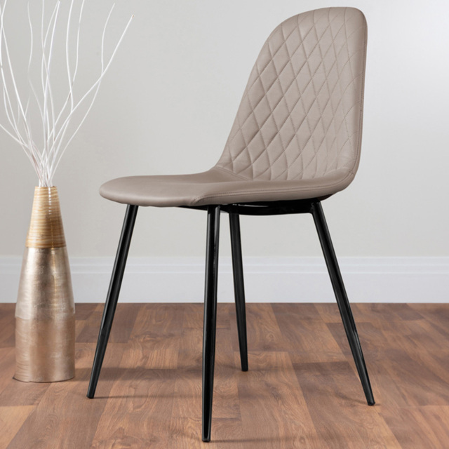 Furniturebox Solara Set of 2 Cappuccino and Black Faux Leather Dining Chair - Brown - Wilko - image 1