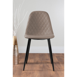 Furniturebox Solara Set of 2 Cappuccino and Black Faux Leather Dining Chair - Brown - Wilko - thumbnail 3