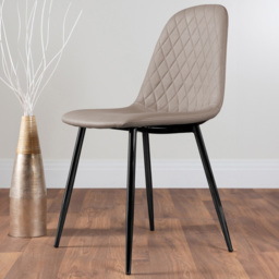 Furniturebox Solara Set of 2 Cappuccino and Black Faux Leather Dining Chair - Brown - Wilko - thumbnail 1